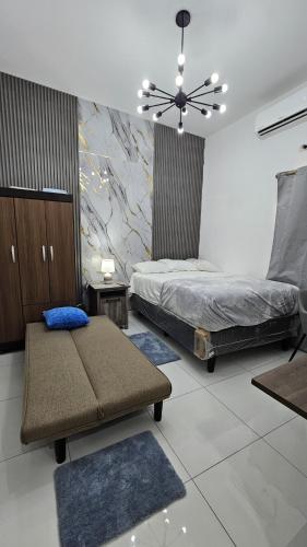 Giường trong phòng chung tại Beautiful apartment in Ocotepeque
