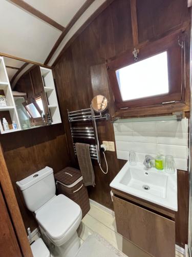 un bagno con un water e un lavandino di Granja Penitente a Minas