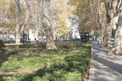 un camino en un parque con árboles y césped en Seculo Hotel, en Oporto
