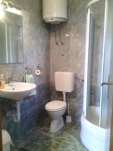 a bathroom with a toilet and a sink at Apartment Aria in Vir