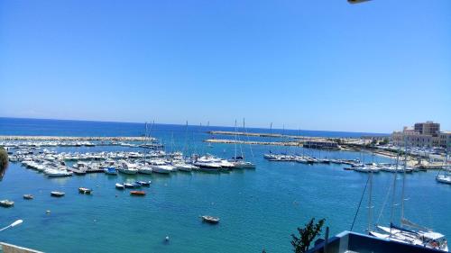 a bunch of boats are docked in a harbor at Bed Cafè in Siracusa