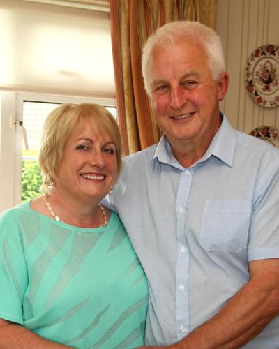 an older man and woman posing for a picture at Brooklodge Bed and Breakfast in Westport