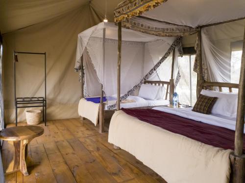 Ένα ή περισσότερα κρεβάτια σε δωμάτιο στο Maisha Serengeti Camps