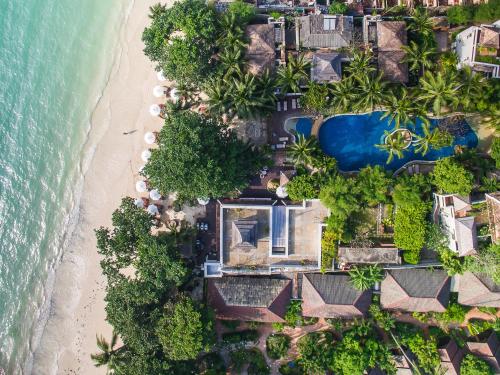 an aerial view of a resort on the beach at Muang Samui Spa Resort in Chaweng