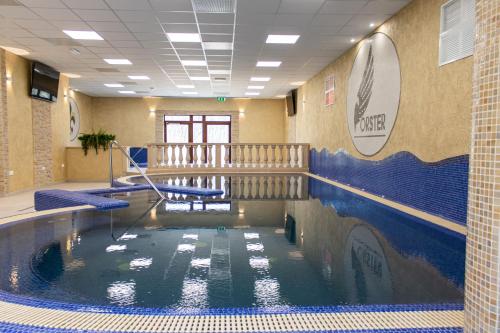 einen Wasserpool in einem Zimmer mit Pool in der Unterkunft Forster Vadászkastély és Szálloda in Bugyi