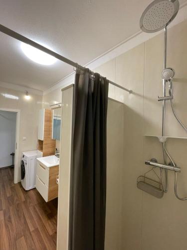 Et badeværelse på Gemütliches DG-Apartment in Weißenthurm, Wohnung 4