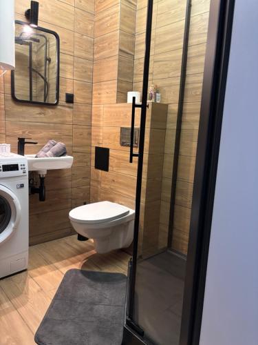 Koupelna v ubytování Cute apartament