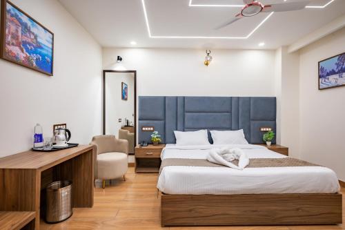 Postel nebo postele na pokoji v ubytování Anji Retreat