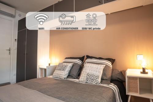 Postel nebo postele na pokoji v ubytování Le joyau de Belledonne