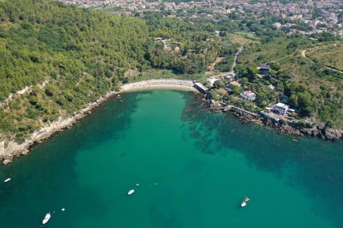 an aerial view of a bridge over a body of water at Monte d'Oro Rooms in Scauri