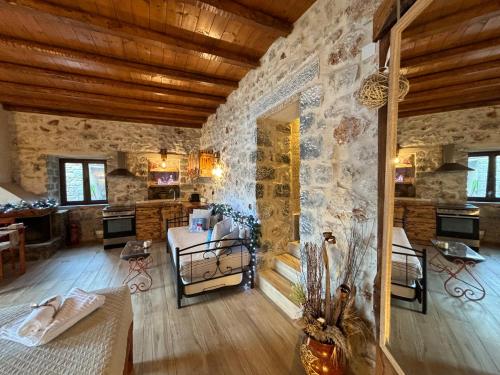 Χώρος καθιστικού στο Villa Lagadaki the sea view