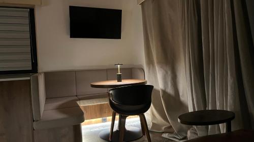 Een TV en/of entertainmentcenter bij Za Krzemionką
