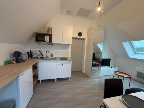 Η κουζίνα ή μικρή κουζίνα στο Petit studio tout confort - proche Angers