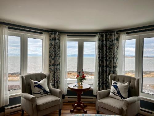 Χώρος καθιστικού στο Auberge Foin de mer