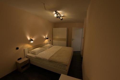 Un pat sau paturi într-o cameră la Apartment Golovec