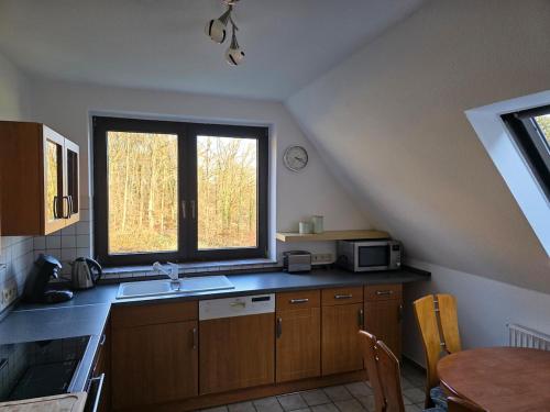 Η κουζίνα ή μικρή κουζίνα στο Wohnung am Waldrand