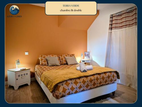 Ένα ή περισσότερα κρεβάτια σε δωμάτιο στο Terra Verde Appartement nature tout équipé près de Gap