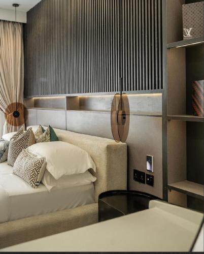 Ένα ή περισσότερα κρεβάτια σε δωμάτιο στο Atlan luxury Apartment