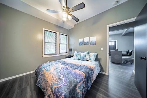 a bedroom with a bed and a ceiling fan at Little Italy Gem Close to CWRU, Cleveland Clinic & Top Restaurants w King Bed in Cleveland
