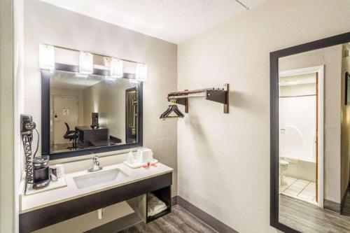 a bathroom with a sink and a mirror at Econo Lodge Crestview South in Crestview
