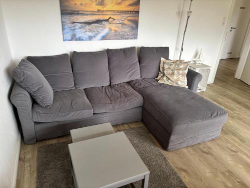 Гостиная зона в Ferienwohnung Krabbe am Wattenmeer