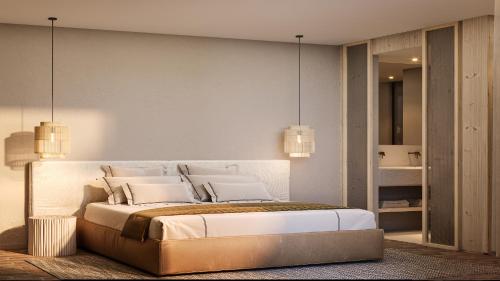 Ένα ή περισσότερα κρεβάτια σε δωμάτιο στο The Lince Ecorkhotel Évora