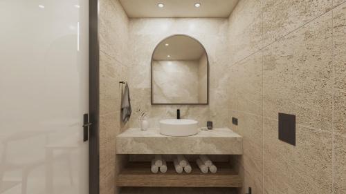 Ένα μπάνιο στο Platanos Rooms