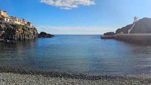 a body of water next to a rocky beach at Jose & Idalina House in Funchal