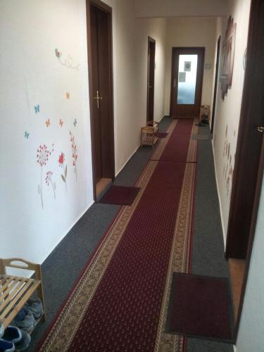 a hallway of a hospital with at Monteurzimmer Siebenlehn in Siebenlehn