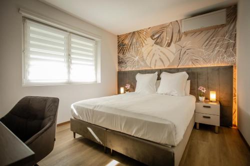 Ένα ή περισσότερα κρεβάτια σε δωμάτιο στο Évasion, Proche Basel, F2 Moderne & Terrasse