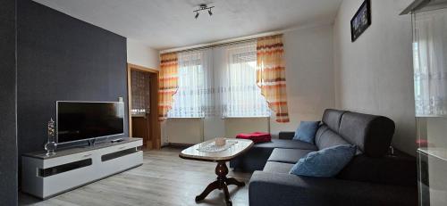 Et tv og/eller underholdning på Ferienhaus Rosengarten