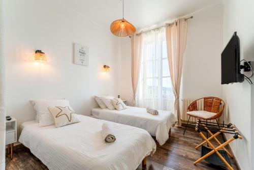 En eller flere senge i et værelse på Beau T3 Vue Vallée De L'eure