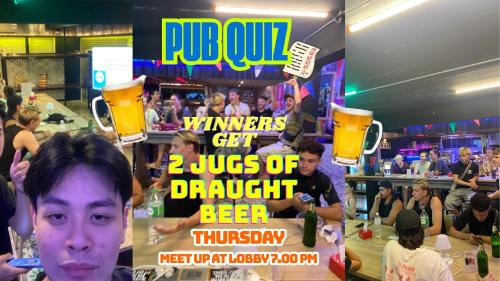 a man standing in a bar with two glasses of beer at Here We Go Bangkok in Bangkok