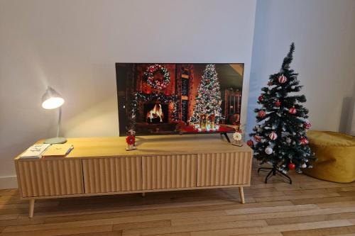 Μια τηλεόραση ή/και κέντρο ψυχαγωγίας στο Apart'Champagne Les Deux Ponts station & center