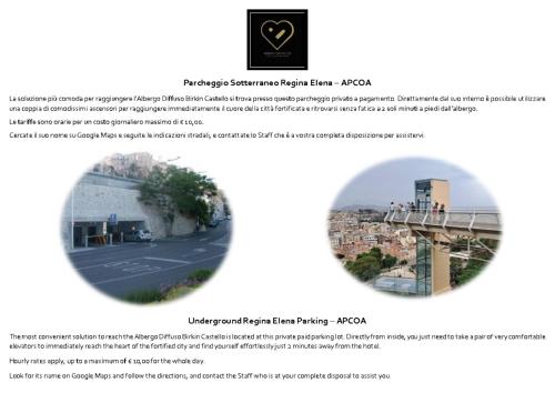 a screenshot of a website with a picture of a bridge at Albergo Diffuso Birkin Castello in Cagliari