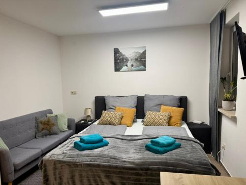 O zonă de relaxare la Tiny Ferienhaus Greizer Str 26