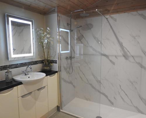 Ένα μπάνιο στο Alpaca Farm- Valley Views- Sleeps 4- Parking- Pets