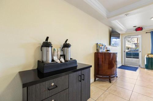 a kitchen with a counter with two machines on it at Motel 6 Las Vegas, NV - Strip in Las Vegas