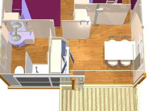 planta de un baño con aseo en Chalet pour 2 avec Terrasse - Rampe d'accès - API-1-52-922, en Soubès