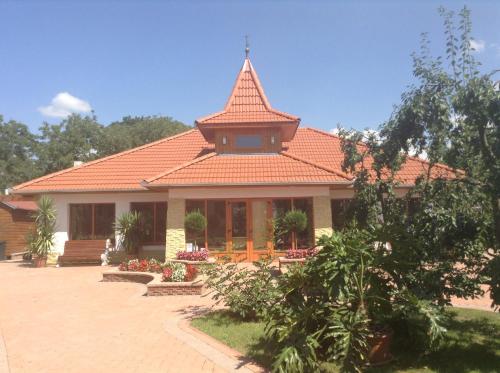 a house with an orange tiled roof at Bornemisza Kuria in Tiszabecs