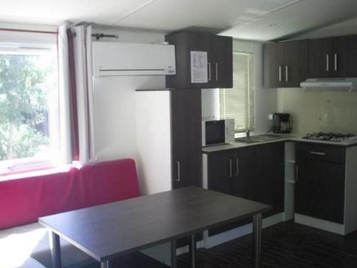 Кухня или мини-кухня в Mobil home confortable avec terrasse à Hyères - API-1-52-1092
