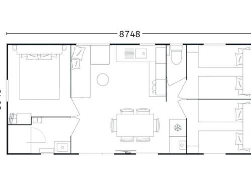 Планировка Mobil home confortable avec terrasse à Hyères - API-1-52-1092