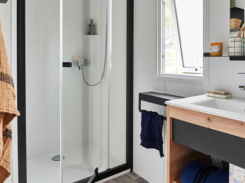 Ванная комната в Mobil-home avec terrasse à Hyères, idéal pour 4 personnes - API-1-52-1135