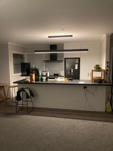 哈士汀Olive & Jarvis Homestay的房间里有台面的厨房