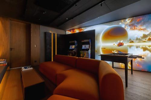 Χώρος καθιστικού στο Comfortable Studio in Katowice with Gym Sauna & Cinema by Noclegi Renters