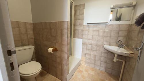 a bathroom with a toilet and a sink at Jappeloup in Saint-Germain