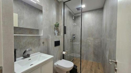 ApArt by the river في بلوفديف: حمام مع دش ومرحاض ومغسلة