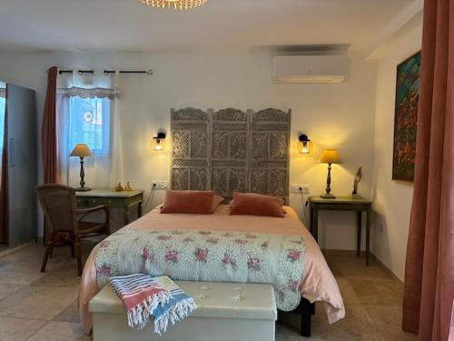 Voodi või voodid majutusasutuse Au Ciel Étoilé toas