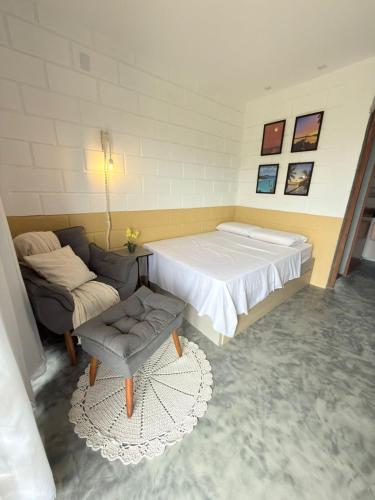 Postel nebo postele na pokoji v ubytování Flow73 Flat - Praia de Acuípe