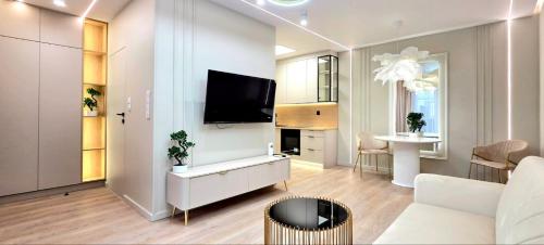 Μια τηλεόραση ή/και κέντρο ψυχαγωγίας στο Apartamenty Kościuszki Winda Klimatyzacja